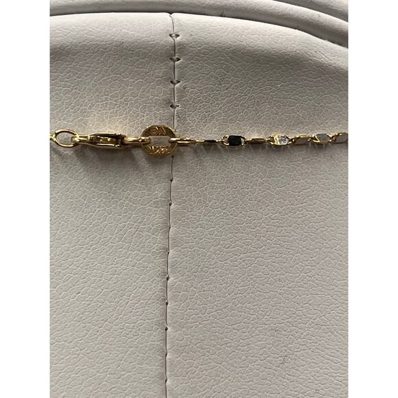 BA Yellow Gold 14K Diamond Cross Religious Flat Link Necklace 4.6 gr .75cctw - Picture 6 of 12